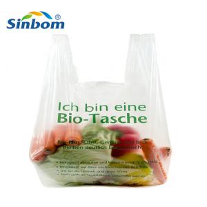Quality Shopping Custom Printed Biodegradable T Shirt Plastic Grocery Bag Gravure Printing for sale