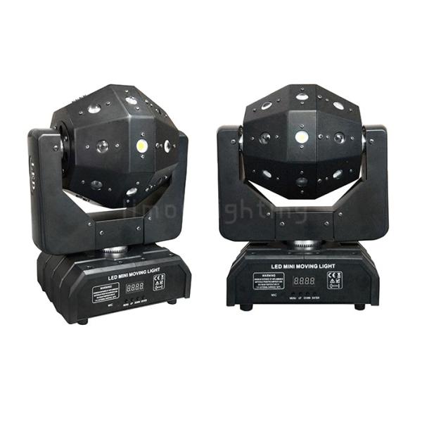 High Brightness 16x3W Voice Control RGBW LED Strobe Beam Disco Ball Laser 3-in-1 Moving Head Lights