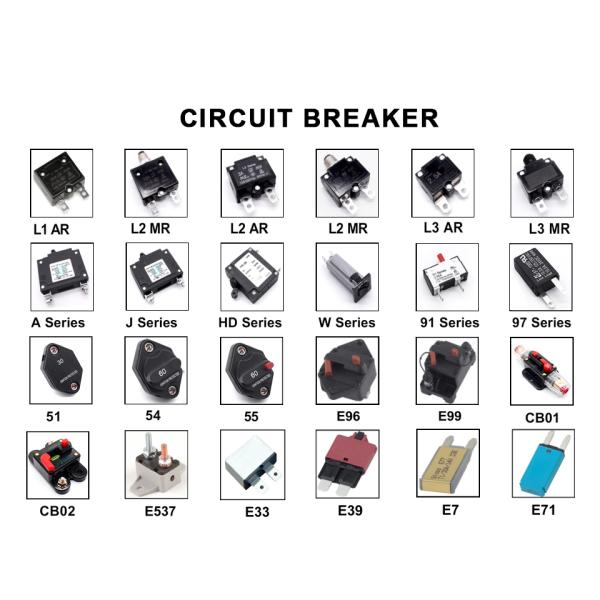 Mini Thermal Resettable Circuit Breaker Overload Electrical Snap-In Push To Reset