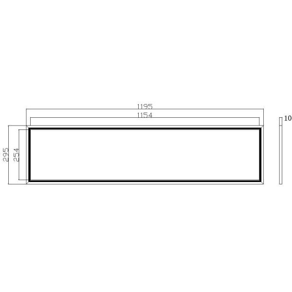 6500K LED Flat Panel Light 72W 7200Lm Flat Square Led Light 295*1195*10mm