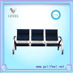 Quality fashional beauty salon furniture Black three seats waiting chairs for sale