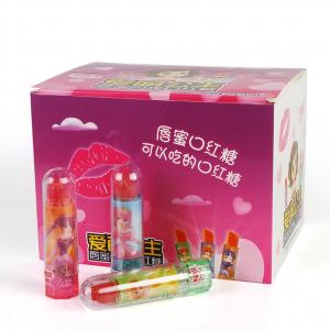 Quality Fruity Sugarless Confectionery Lipstick Candy With Flashlight Novelty for sale