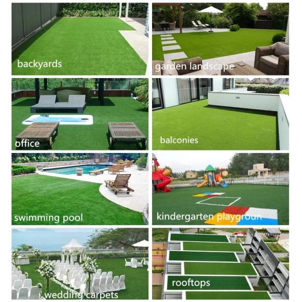 Comfortable Green With Brown 4 Tones UV Resistant Artificial Turf Landscaping Synthetic Turf
