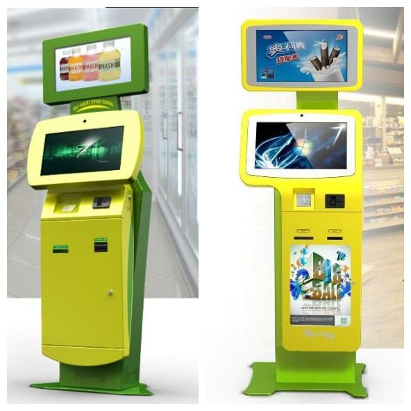 Card Printer Self Payment Kiosk floor standing , interactive display