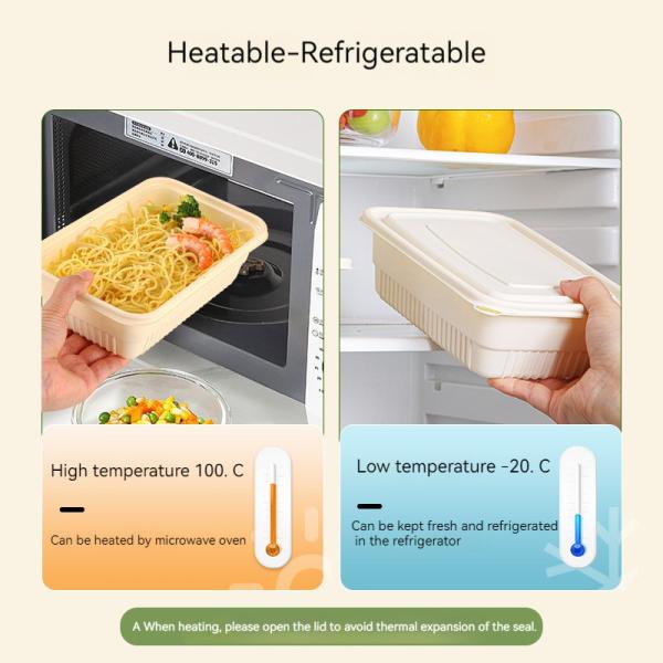 Custom Disposable Cornstarch Lunch Box Restaurant Tableware Dinner Packaging Corn Starch Boxes Food Container