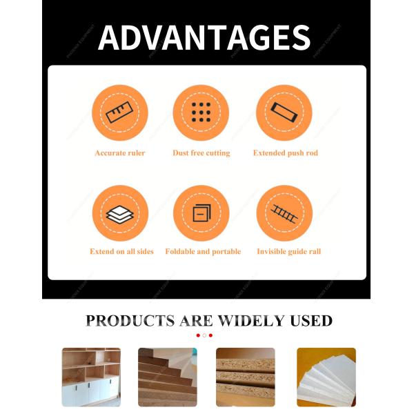 Dust-free Fold Sliding Table Panel Saw Machine for Woodwork Cutting up to 2800mm Length