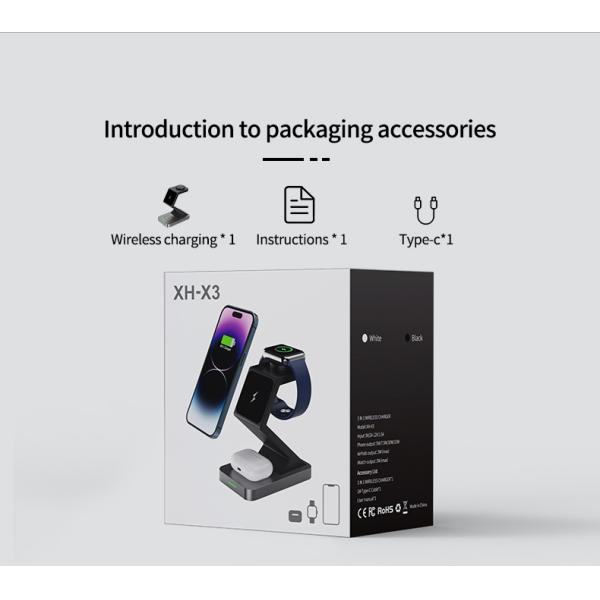 X3 Safe Magnetic Quick Charge 9V 2A 3 In 1 Wireless Charger