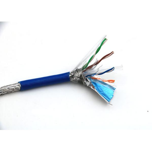 SFTP cat6 0.58mm cat6 networking cable BC CCU DC Light blue PVC UL / ROHS
