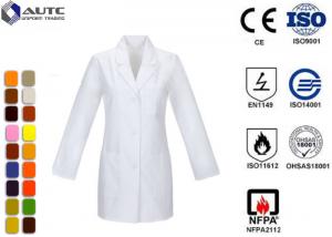 Quality Long Sleeve Disposable Medical Workwear Notched Collar Three Pockets for sale