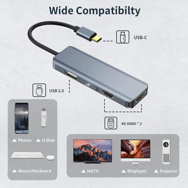 60Hz/30Hz Display Support USB Type-C Adapter for Hassle-Free Connection