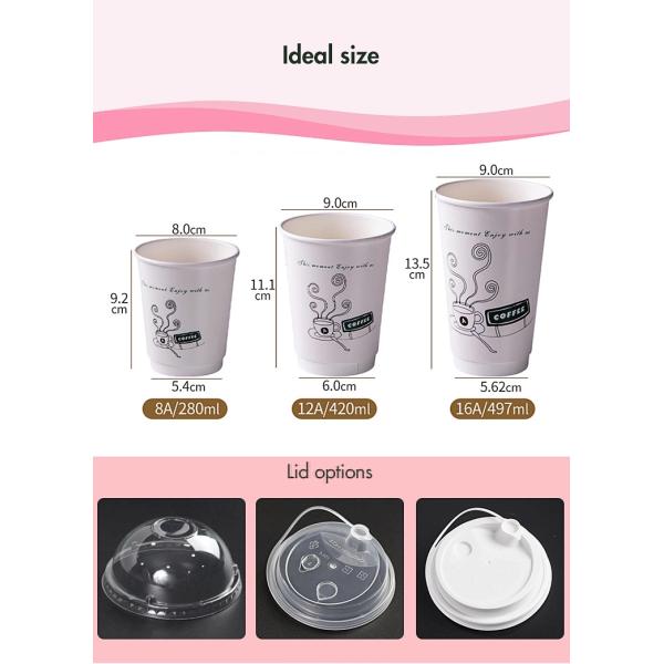 12OZ DISPOSSIBLE PAPER CUPS WITH LIDS FOR HOT DRINKS PAPER BOWL SOUP CUP