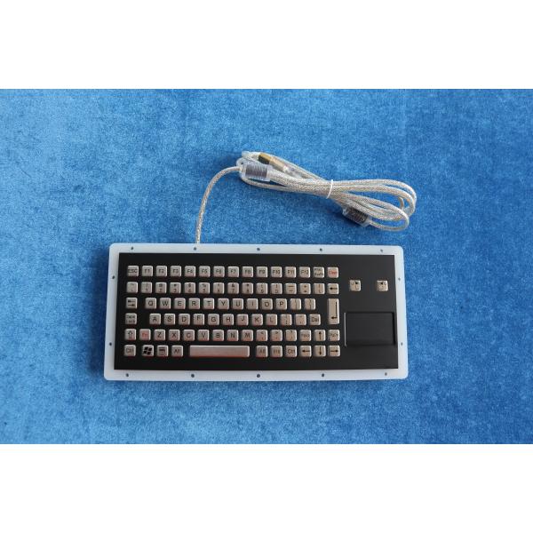 Stainless Steel Industrial Black Keyboard With Touchpad IP65 Waterproof Panel Mount