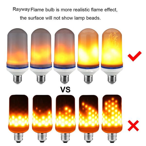 E27 E26 SMD LED Flame Electric Fire Light Bulbs Flickering Emulation Lamp