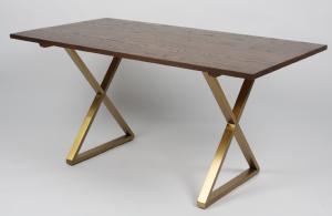 Quality Solid Wood Metal Legs Frame Wood Dining Table Rectangular for sale