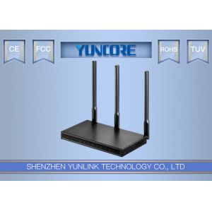 Quality Black Metal Case SOHO Wifi Router With 3 MIMO Antenna 1Lan 1Wan Port for sale
