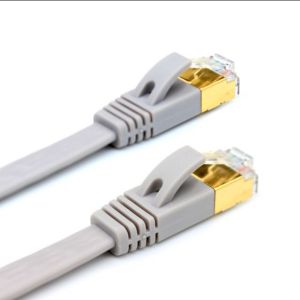 Quality High Speed Flat 8P8C SSTP SFTP FFTP 24AWG Cat7 Patch Cord for sale