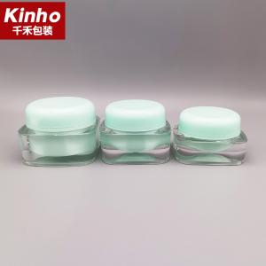 Quality 15-50g Cosmetic Cream Jar Double Wall Square Acrylic Jar Round Cap for sale