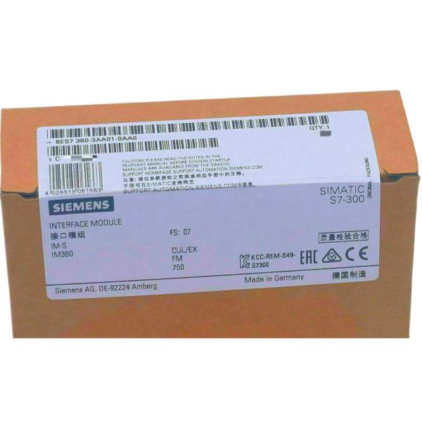 SIEMENS 6ES7360-3AA01-0AA0 SIMATIC S7-300, CONNECTION IM 360 IN CENTRAL RACK FOR CONNECTION OF MAX. 3 EXPANSION RACKS