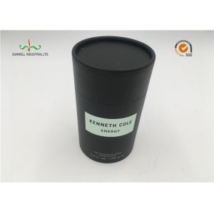 Quality Custom Printed Black Color Cardboard Cylinder Tubes , Deodorant Paper Tube Packaging for sale