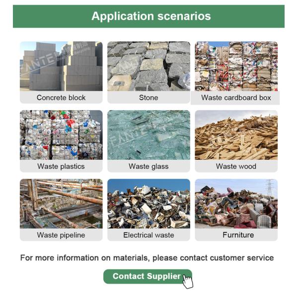 Industrial Double Rotor Shredding System for Municipal Solid Waste Industrial Waste Wood Plastic Composite Materials