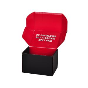 Quality Black Red Gift Cosmetic Packaging Box Double Sided Printing Glossy Lamination OEM for sale