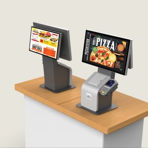 15.6 Inch Touch Screen Self Service Kiosk With POS Payment QR Scanner For Food