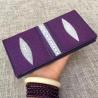 Buy cheap Unisex Style Authentic Real Stingray Skin Women Long Wallet Female Purple Thin from wholesalers