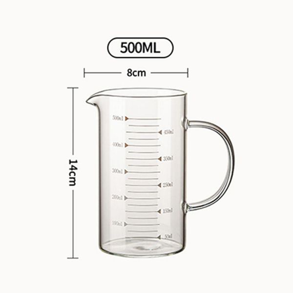 Multi Purpose Single Wall Glass Mug Heat Resistant High Borosilicate Measuring Cup