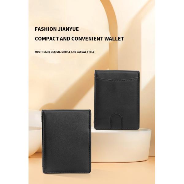 Short Genuine Leather Wallets Mens RFID Blocking Money Clips Wallet Short Wallet Length