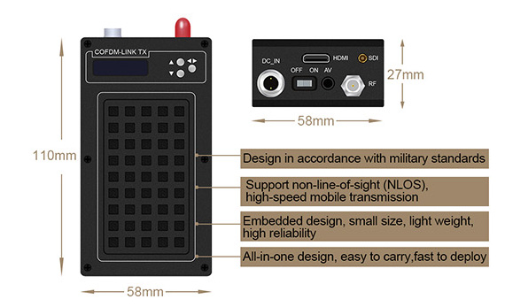 Low Delay UAV Video Data Link 1080P Full HD COFDM Wireless Video Receiver