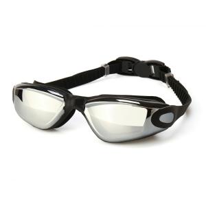 Quality Summer Swimming Goggles Professional Anti-fog Swimming Goggles Men & Women Big Box Electroplating + Swimming Cap SilverI for sale