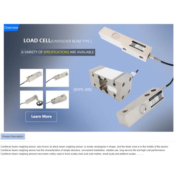 Parallel Beam Type Platform Load Cell Single Point Weight Cell for Mechanical Arm Load Monitoring Alloy Steel