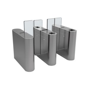 Security Office Building Access Control Turnstiles Full Height Acrylic Wing