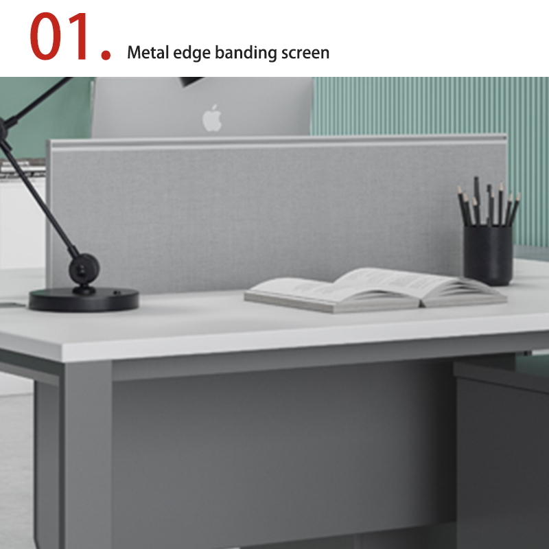 customization Office Staff Computer Desk Multifunctional Screen Style Office Desk with Cabinet Storage and Lock Desk