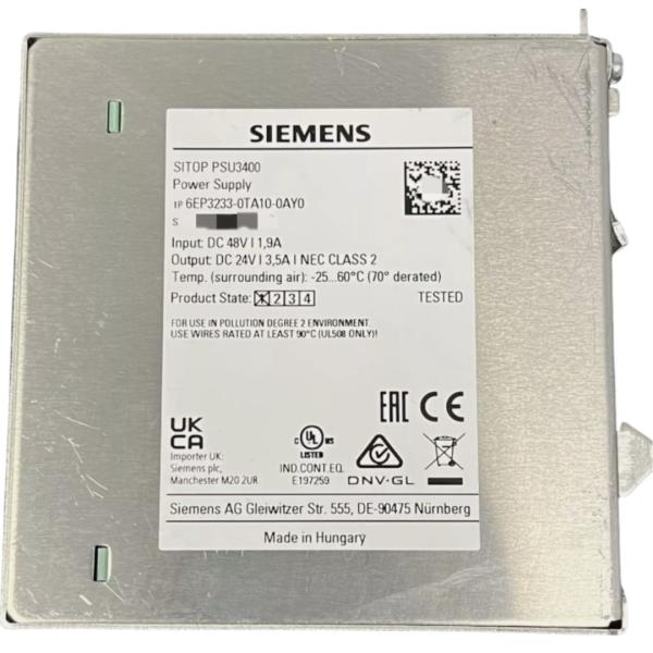 SIEMENS 6EP3233-0TA10-0AY0 SITOP PSU3400 24 V/3.5 A STABILIZED POWER SUPPLY