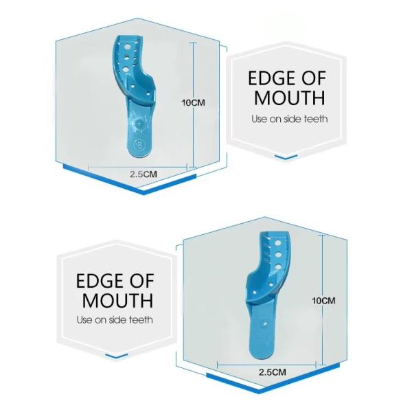 10pcs/Bag Disposable Ortho Impression Tray Plastic Multi Size Dental Impression Tray