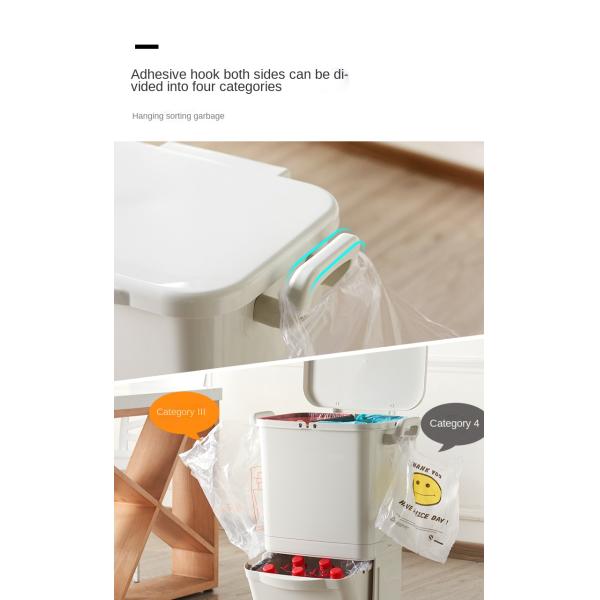 Double-layer Kitchen Household Dry and Wet Separation with Lid Deodorant Pedal Sorting Trash Can