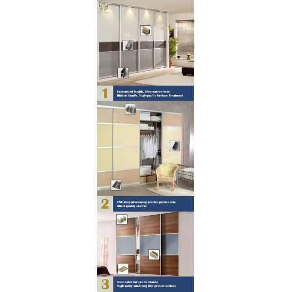 Wardrobe Door Profile Aluminum Cabinet Glass Frame Profiles With Handle Aluminium G Handles Profile