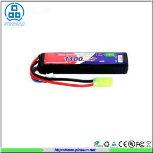 China Rechargeable RC Airsoft LiPo Battery Packs 15C 7.4V 1100mAh Long Bar Battery Packs for Air on sale