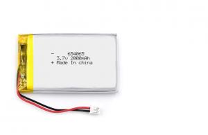 Quality High Discharge Lipo Battery Pack , 654065 3.7v 2000mAh 7.4Wh Lithium Polymer Battery for sale