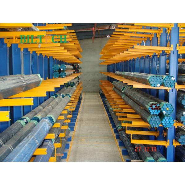 Yellow / Orange Cantilever Pipe Storage Racks Corrosion Protection Steel