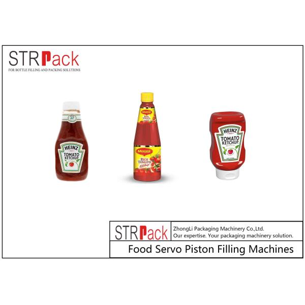 Automatic Tomato Ketchup Jam Filling Equipment Sauce Piston Volume Bottle Filler
