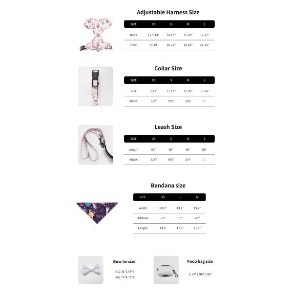 Custom Personalized Green Avocado Pattern Adjustable Outdoor Pet Dog Harness with Polyester Material and Customized Logo