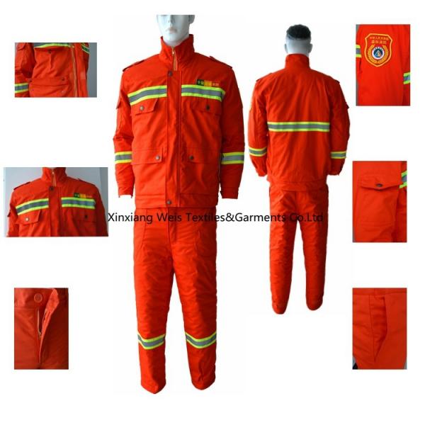 Buy Orange Winter Insulated Cotton 280gsm Flame Resistant Suit at wholesale prices