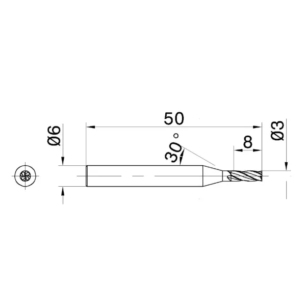 65HRC 4 Flute Solid Carbide Endmill for Hard Materials