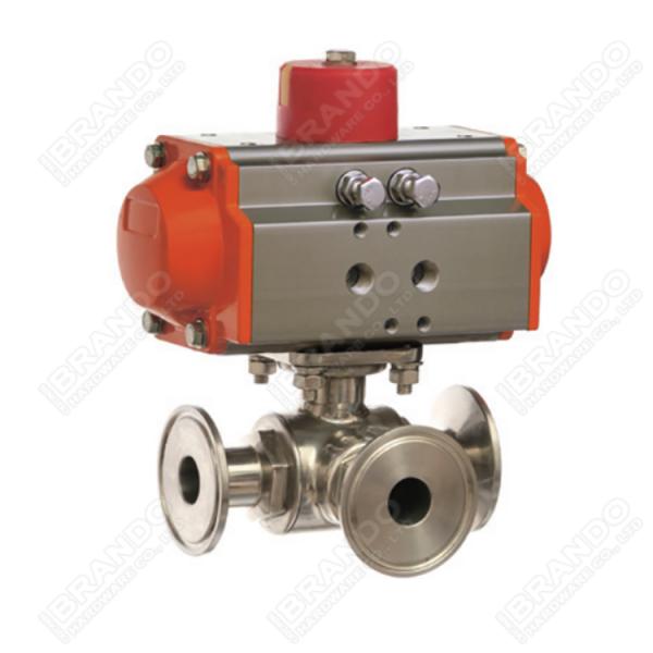 3 Way Pneumatic Actuated Ball Valve With Solenoid Valve Limit Switch
