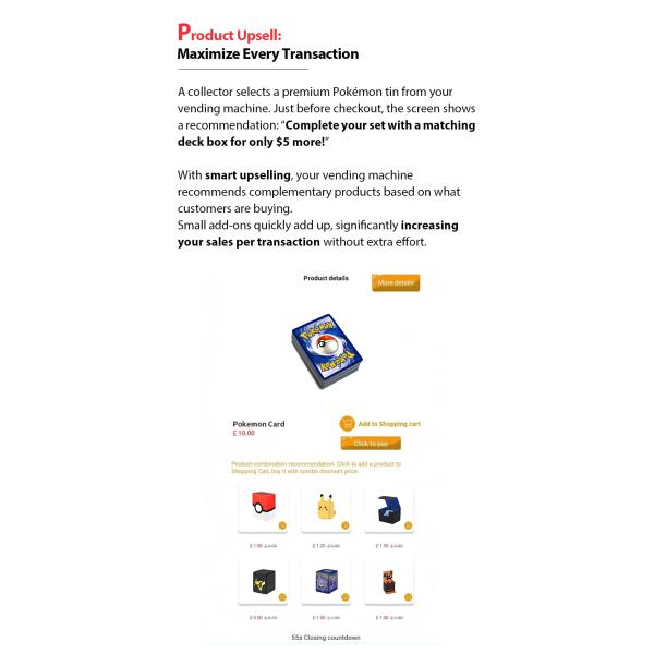 55-inch Full Touch Screen Pokémon Vending Machine With Card Reader Custom Graphics for Pokémon PTCG Game Cards