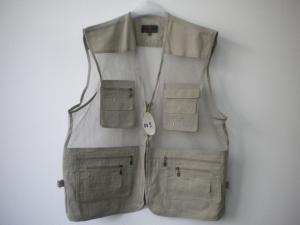 Quality vest, waistcoat, net vest, mens vest, fishing vest, 100% polyester, S-3XL, beige for sale
