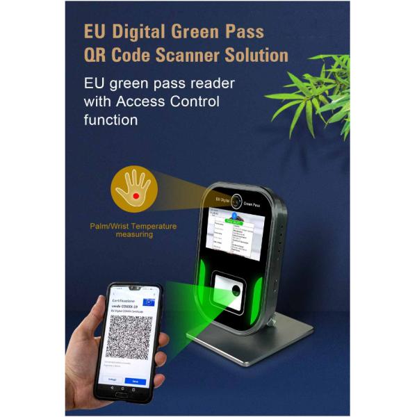 Face Temperature Measuring Italia Eu Green Digital Pass 5 Inch Screen