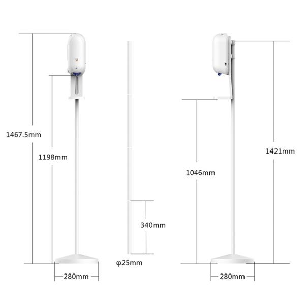 1100ml FCC Infrared Thermometer Dispenser With Adapter